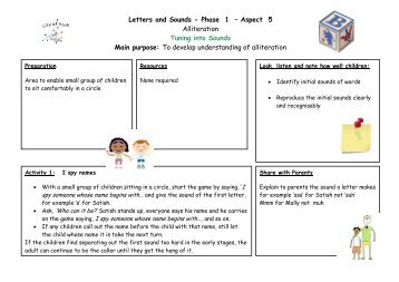 Letters and Sounds - Phase 1 – Aspect 5 Alliteration Tuning into ...