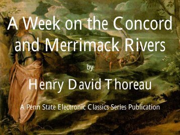 A Week on the Concord and Merrimack Rivers - Pennsylvania State ...