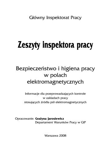 Zeszyty inspektora pracy (zeszyt 44) - Bezpieczeństwo i higiena