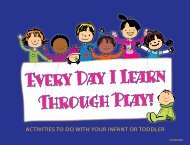 ACTIVITIES TO DO WITH YOUR INFANT OR TODDLER