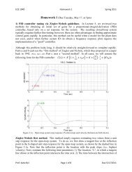 Homework 1 (Due Tuesday, May 17, at 5pm) 1) PID controller tuning ...