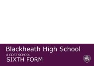 Sixth form Prospectus - Blackheath High School - The Girls' Day ...