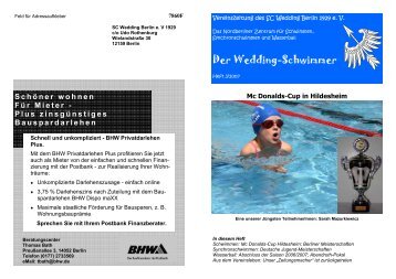 Der Wedding-Schwimmer - Herzlich Willkommen!