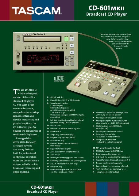 TASCAM RC-601MKII リモートコントロールユニット TASCAM RC-601