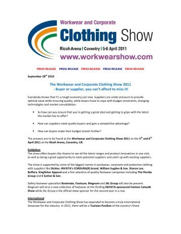 The Workwear and Corporate Clothing Show 2011 - Buyer or ...