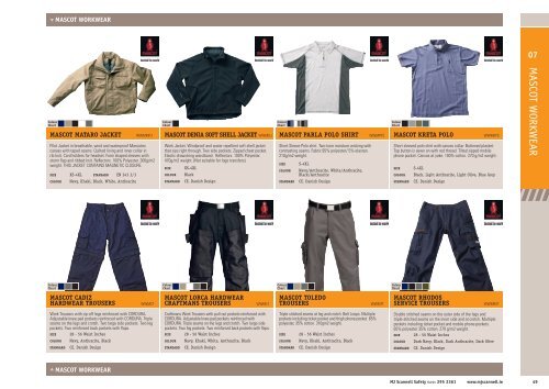 Mascot Workwear Size Chart