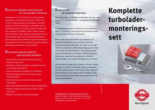 Komplette turbolader- monterings- sett - Elring
