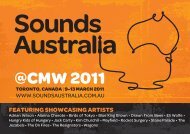 cmw 2011 featuring showcasing artists - Sounds Australia