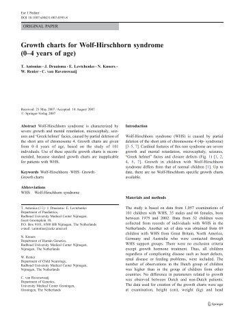 Wolf-Hirschhorn Syndrome Growth Chart