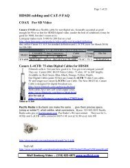 HDSDI cabling and CAT-5 FAQ - Wolf Seeberg Video