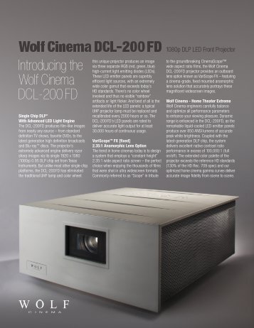 Introducing the Wolf Cinema DCL-200FD