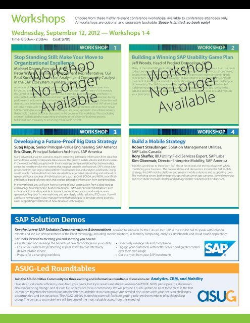 September 9 -12, 2012 - SAP for Utilities