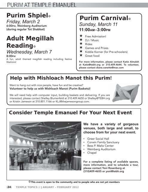 February 29, 2012 - Temple Emanuel of Beverly Hills