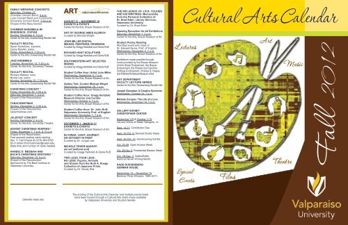 cultural arts events - Valparaiso University