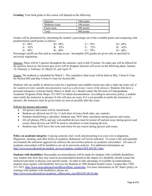 ST371: Introduction to Probability and Distribution ... - NCSU Statistics