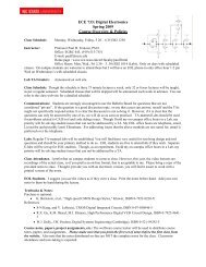 ECE 733: Digital Electronics Spring 2009 Course Overview & Policies