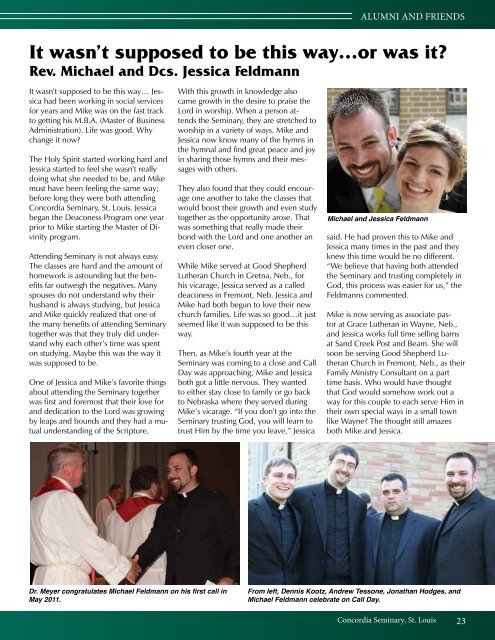 Concordia Seminary magazine | Winter 2012