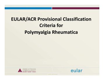 EULAR/ACR Provisional Classification Criteria for Polymyalgia ...