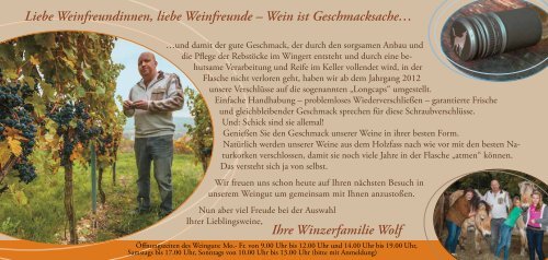 aktuelle Preisliste - Weingut Wolf