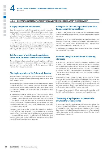 major risk factors and their management within the ... - Euler Hermes