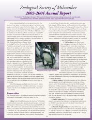 Zoological Society of Milwaukee 2003-2004 Annual Report