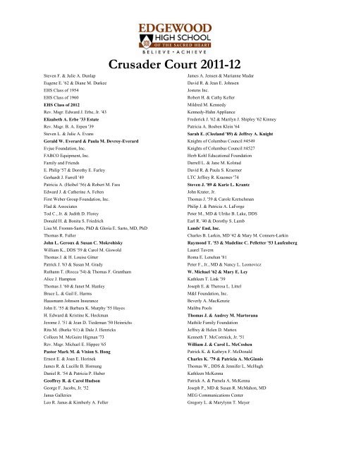 Crusader Court 2011-12 - Edgewood High School