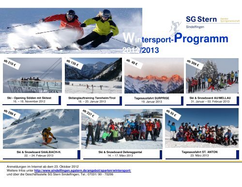 Zum Wintersportprogramm - SG Stern Sindelfingen