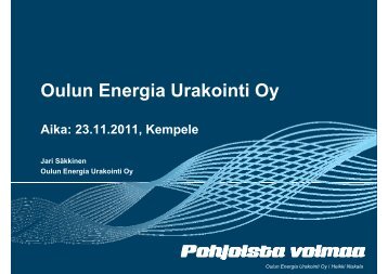 Oulun Energia Urakointi Oy - Eltel Networks