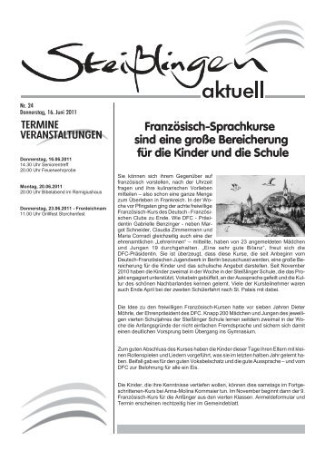 Französisch-Sprachkurse sind eine große ... - Steißlingen