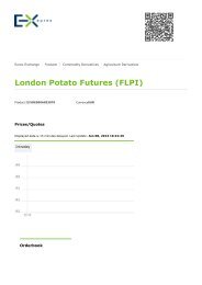 Eurex - London Potato Futures