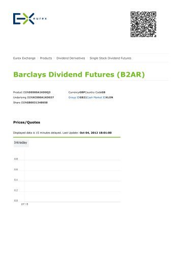 Eurex - Barclays Dividend Futures