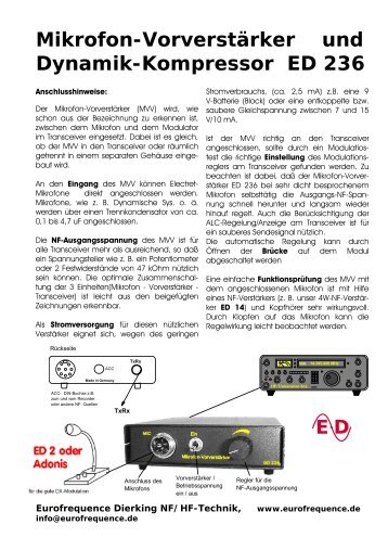 ED 236 Mikrofon-Vorverstärker - Eurofrequence Dierking