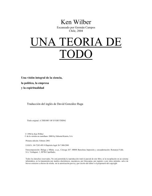 El Espectro De La Conciencia Ken Wilber Pdf