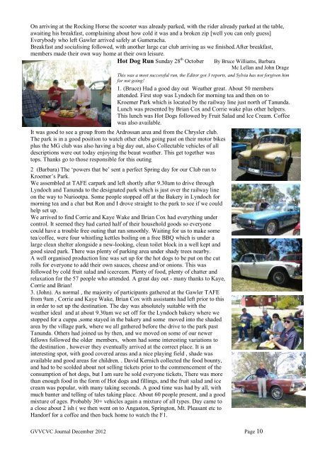 12 Dec GVVCVC - Gawler Veteran Vintage & Classic