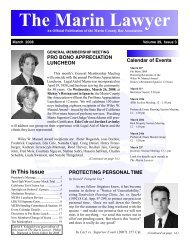 The Marin Lawyer The Marin Lawyer - Marin County Bar Association