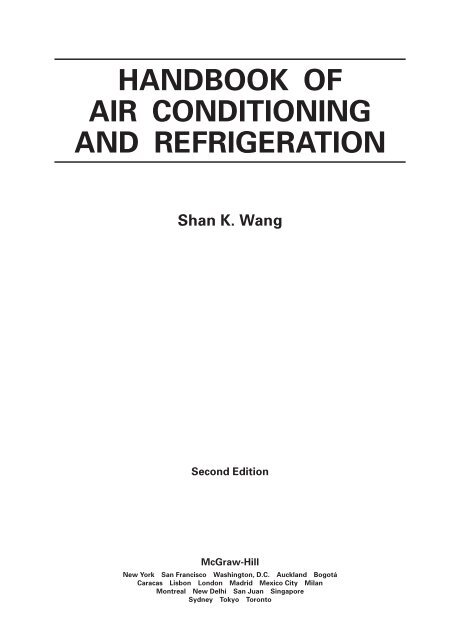 Handbook of air conditioning and refrigeration / Shan K