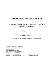 DOING BUSINESS IN THE USA - Gallet Dreyer & Berkey, LLP