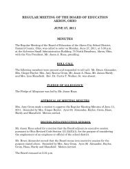 regular meeting of the board of education akron, ohio june 27, 2011 ...