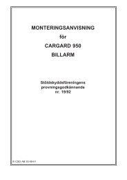 Monteringsanvisning CarGard 950