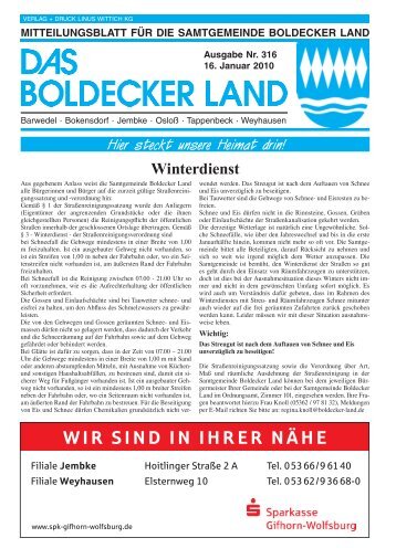 WIR SIND IN IHRER NÄHE - Samtgemeinde Boldecker Land