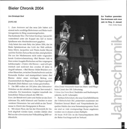 Bieler Chronik 2004 - Stadtbibliothek Biel