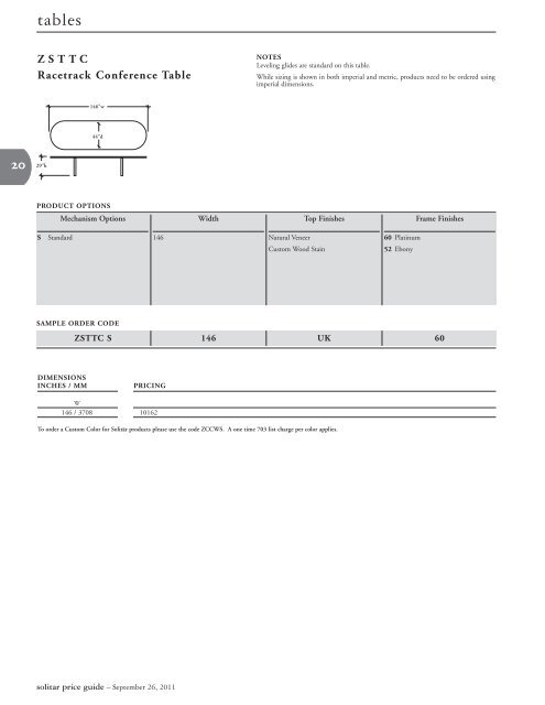 Solitar Price Guide - Teknion