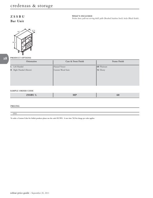 Solitar Price Guide - Teknion