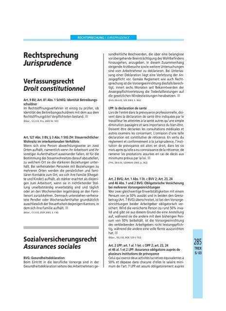 Rechtsprechung 5/03 - Trex