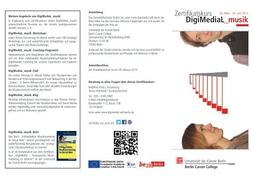 DigiMediaL_musik: Flyer Zertifiktaskurs 02