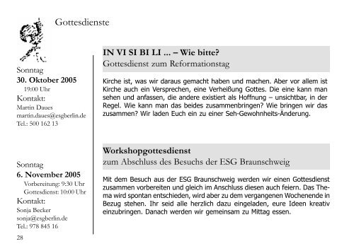 Wintersemester 2005/06 - ESG Berlin
