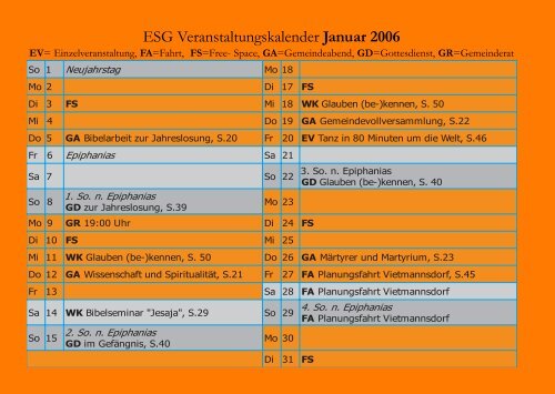 Wintersemester 2005/06 - ESG Berlin