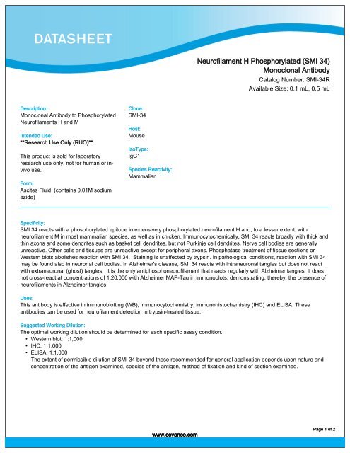 (SMI 34) Monoclonal Antibody - Eurogentec