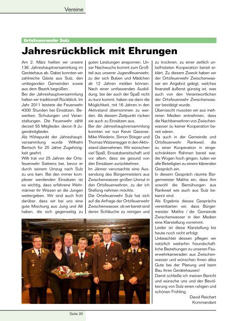 Gemeindezeitung 1/12 - Gemeinde Sulz