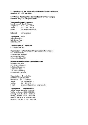 30. Mai 2001 52nd Annual Meeting of the Germa - Deutsche ...